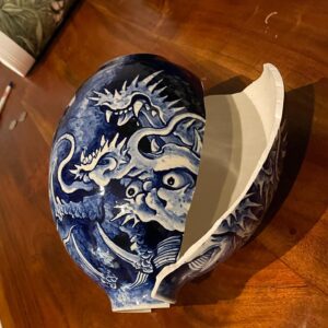 Chris Garver Instagram - New dragon vase that I had to make to replace one that was broken in the mail. I think I will have to learn kintsugi to repair the old one.
#blueaesthetic  #blueandwhitedecor  #blueandwhitehome  #cobaltblue  #ceramicart  #blueandwhiteporcelain
