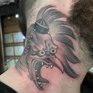 Chris Garver Instagram - Crazy bird tengu  tattoo for @aaron_hollander