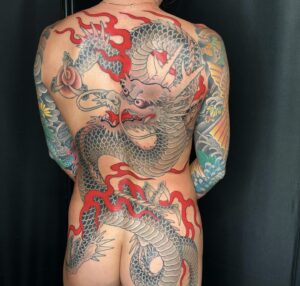 Chris Garver Instagram - I am so lucky to have such great clients,and I especially appreciate the ones that travel from far away and still manage to get big work finished.
Thanks Angela! (The real girl with a dragon tattoo)