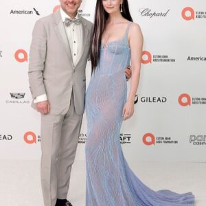 Chris Hardwick Instagram - Had an amazing Oscar date night at the @ejaf viewing party with my wonderful wife @lydiahearst! I loved my snazzy @canali tux and the @manoloblahnik shoes were pretty epic too. Included a photo with Keith, my polar bear friend who rightly pointed out that my bow tie WAS, in fact, made from the same fabric as my suit. Good eye, Keith!

Styling: Jenny Ricker
Tailoring: Franco Martinez 
Photos: Frazier Harrison & Michael Kovac for @gettyimages
