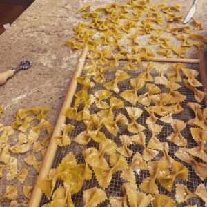 Chris Hayes Instagram - Made farfalle with the kids. First time. We made them a little too big, but learning. Next time will be even better!