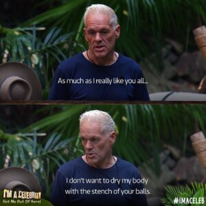 Chris Moyles Instagram - Can’t argue with that #ImACeleb