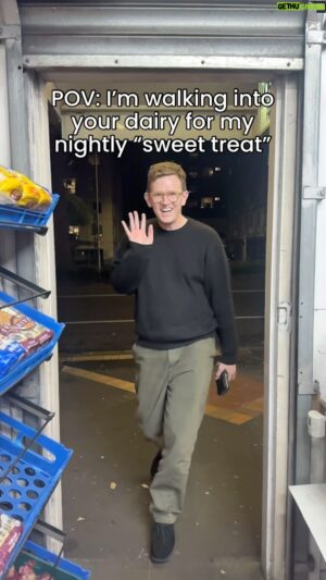 Chris Parker Instagram - Not me saying “I might pop down to the dairy for a little sweet treat” as if it’s not happening multiple times a week. 

Shout out to Hometown Superette. Thank you for your kind smiles and great selection of little “sweet treats”