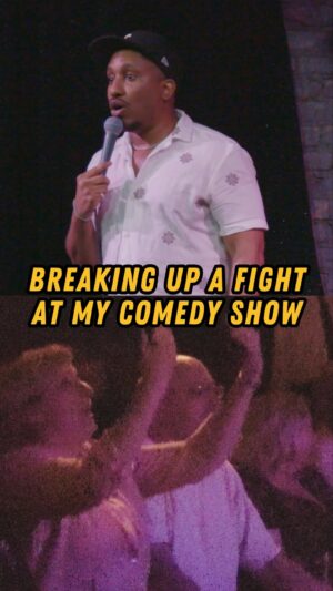 Chris Redd Instagram - This is how I deal with a literal fight about to break out during the show.