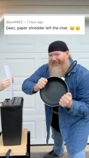 Chris Rider Instagram - Racing the paper shredder, who won? lol! #comment #race #shredder