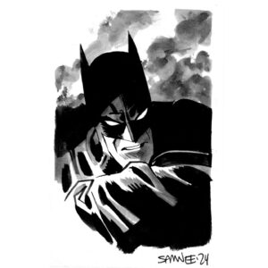 Chris Samnee Instagram - Can’t help but keep today focused on BATMAN!! 🦇🦇🦇

This doodle (and many, MANY more) will be available in our store this Friday, July 19th at 11 AM Central!
🦇LINK TO THE STORE IN MY BIO🪺