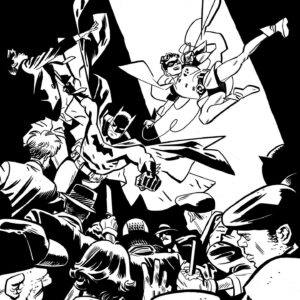 Chris Samnee Instagram - In case you scrolled past my chubby little face the other day, here’s the cover to BATMAN & ROBIN: YEAR ONE (colors by Mat Lopes)!! 

 The 12 issue series by @markwaidwriter, me, and @matlopes starts this October!!! Swipe for process on the cover.