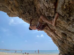 Chris Sharma Instagram - A nice day at the local crag.
Loving the #pranaoriginals collection. 
Who else feels the nostalgia when they see that old logo? It transports me to a different era of my life , before kids and  our business when life was a lot simpler. Back to the basics.
@prana 
#pranaadventurer 

📸 @alarconjimena ❤️