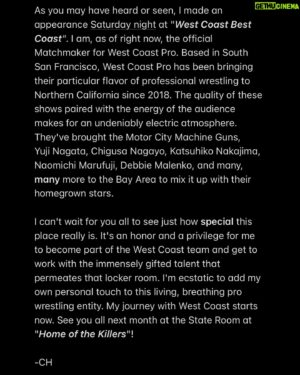 Chris Spradlin Instagram - I’m ecstatic to announce that I’m the official Matchmaker for @westcoastproofficial Here’s my statement. See you all next month at #HomeofTheKillers 💀