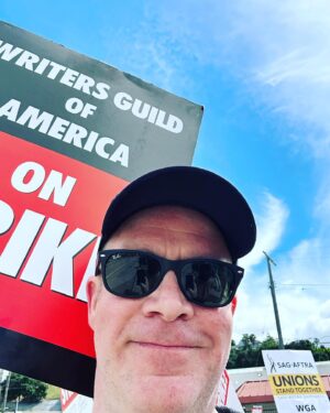 Chris Tallman Instagram - Walking the picket line at CBS Radford. Writers Guild of America on STRIKE!