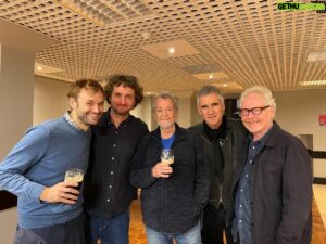 Chris Thile Instagram - Ok, new rule: tours can only end in Dublin drinking Guinness with SUPERHEROES (the untagged fellow in the middle is Andy freaking Irvine).
 Thank you, thank you, THANK YOU to every single person who attended these shows (and to all the baristas out there who pour themselves into their craft, blissfully unaware of how much mandolin mischief they might be aiding and abetting). As Hazel Dickens put it: how dear to my heart, how precious the moment, we stood shaking hands and singing a song.

Love y’all.

P.S. The other pics are a composite of the three righteous cafes I went to in Dublin. Exterior = @themorningdublin, interior = @the_fumbally_dublin, the coffee = @3fecoffee.

P.P.S. If you are unacquainted with the aforementioned superheroes, listen to “Andy Irvine and Paul Brady.” Like right now. Everything else can wait.