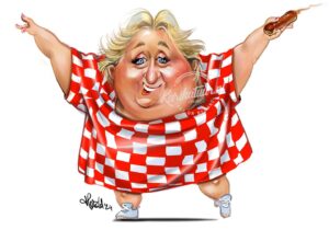Christel de Laat Instagram - Harold had het haar beloofd, een nieuwe #karikatuur ! @christeldelaat Onze #brabantse ambassadrice, promoter van het #worstenbrood en #cabaretière van #hetzuiden @omroepbrabant @graatendelaat