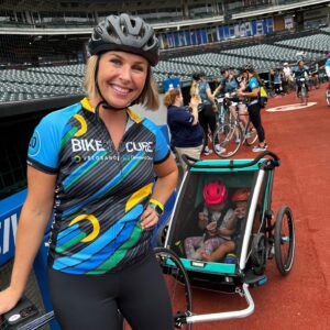Christi Paul Instagram - Late to post but doesn’t change the mission! 
@bikevelosano for @clevelandclinic to cure cancer. 
Thanks @_stephaniehaney for leading the @wkyc3 team with so much passion & purpose! 
And can I shout out @sarashookman - mom extraordinaire biking with the cutest kiddos! 
#Teamwork #ClevelandClinic @mikepolkjr @mhambach7 #BikeToCure #Grateful