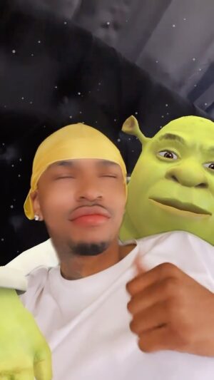 Christian Banks Instagram - I finally got him to do his first video, he so shy man….. I love my bae