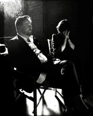 Christian De Sica Instagram - La solitudine dell’attore. Foto di Vinicio Marchioni. Io e Laura Morante sul set de L’altro Ferragosto di Paolo Virzi’.