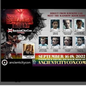 Christian Ganiere Instagram - Thanks to all my fans who came out this last weekend to Bakersfield Collector's Con! It was awesome meeting you. 
For those who couldn't come, I'll be in Florida for @ancientcitycon in September. Come see me and some of my Stranger siblings!

Tickets on sale now at: https://www.eventbrite.com/e/ancient-city-con-2022-tickets-181300433477

#Ten #010 #IamNumberTen #hawkinslab #rainbowroom #netflix
#strangerthings #strangerthings4 #hawkinsnationallab #rainbowroom #strangerthingscast #upsidedown #elevenstrangerthings #milliebobbybrown #dufferbrothers #strangerthingsfan #theupsidedown #hawkinsnationallaboratory #strangernumbers #ST4 #TheRainbowRoomNumbers

@TheRainbowRoomNumbers
@strangerthings4.updates
@strangerthingsnetflixtv
@stranger4news
@strangerthingsnetfliix
@thestrangerhell
@strangerthingslab