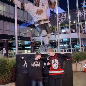 Christian Ganiere Instagram - Best night ever!!! Went to my first ever @lakings game!!! I couldn't stop smiling and lost my voice from shouting and cheering so much!! And best of all? I got to hang with my family, especially my big sister and bestie Angel who is the biggest Kings fan in the world. We played hockey together for years. And, We Won the game!! #gokingsgo I can't wait to go back and start playing hockey again in the next few months. 
.
.
.
#hockeyfan #gokkngs #hovkeygame #lakings #hockeylover #familytime #bigsister #littlebrother