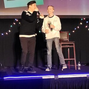 Christian Ganiere Instagram - Day One of #strangerconchi and I've already had a total blast!! Got to meet some amazing fellow cast members and talk to an audience of fans. Also got the totally cool and one of my favorites @therealcalebmclaughlin and got him to sign my Stranger Things t-shirt that I had all the cast sign when I was on set. It's my most prized possession. Also met @francescareale @gabriellapizzolo and got to hang with my buddy @chesterrushing who is the BEST MC Ever!!! This has been a blast so far. Thank you to all the fans who have come by! Thank you so much @creationent for having me. It's been such an honor!
.
.
.
#strangerthings #NumberTen #IamNumberTen #Iam010 #Hawkinslab #strangerthingsedit #strangerthingsedits 
#netflix #netflixseries #strangerthings4 #hawkinsnationallab #rainbowroom #strangerthingscast #upsidedown #elevenstrangerthings #dufferbrothers #strangerthingsfan #theupsidedown #hawkinsnationallaboratory #strangernumbers #hnl #christianganiere 
@strangerthings4.updates 
@strangerthings4.updates
@stranger4news
@strangerthingsnetfliix
@thestrangerhell
@strangerthingslab
