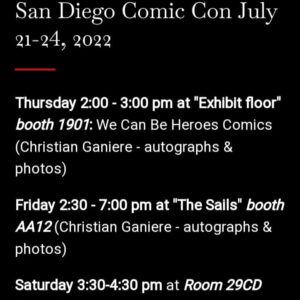 Christian Ganiere Instagram - This is my schedule for @sdcc2022 This next week. On Saturday we are having a panel on WorldBuilding for D&D, Stranger Things and Paranormal in Room 29CD. And guess what? #002 My Big bro @tristanspohn is going to be there with me!! Signing and hanging out. Come see us!! 
.
.
.
@sandiegocomicconnews @sandiego.comicon 
#strangerthings #NumberTen #IamNumberTen #Iam010 #Hawkinslab  #strangerthingsedit  #strangerthingsedits 
 #netflix  #netflixseries 
#strangerthings4 #hawkinsnationallab #rainbowroom #strangerthingscast #upsidedown #elevenstrangerthings  #dufferbrothers #strangerthingsfan #theupsidedown #hawkinsnationallaboratory #strangernumbers #hnl #christianganiere 

@strangerthings4.updates 
@strangerthings4.updates
@strangerthingsnetflixtv
@stranger4news
@strangerthingsnetfliix
@thestrangerhell
@strangerthingslab