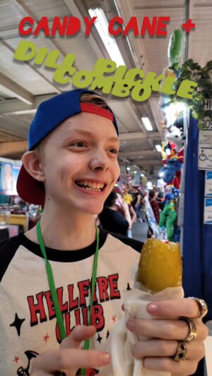 Christian Ganiere Instagram - Cany Cane 🎅🍭 Dill Pickle 🥒 challenge
Trying new foods at The Big Fresno Fair - Pop! Culture Experience with 600,000 people

#2022BFF #BigFresnoFair #FresnoFair #fresnofairgrounds
#strangerthings #NumberTen #IamNumberTen #Iam010 #Hawkinslab #strangerthingsedit #strangerthingsedits
#netflix #netflixseries #strangerthings4 #hawkinsnationallab #rainbowroom #strangerthingscast #upsidedown #elevenstrangerthings #dufferbrothers #strangerthingsfan #theupsidedown #hawkinsnationallaboratory #strangernumbers #hnl #christianganiere
@strangerthings4.updates
@strangerthings4.updates
@stranger4news
@strangerthingsnetfliix
@thestrangerhell
strangerthingslab
