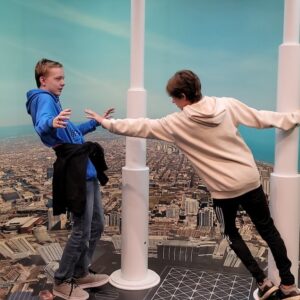 Christian Ganiere Instagram - Thank you so much @skydeckchicago and @WillisTowerChicago for having us to see the amazing building! It was terrifying and fun at the same time to sit up there on the glass and look down at the city with @raphael_luce #Henry #Vecna who as you can see once again tried to kill me. Haha. Thank you to @creationent for having me out to be a part of the awesome #strangerconchi #strangerconchicago I love the city and can't wait to come back! Thank you to all the fans who came out too! You were so kind and amazing. I had so much fun.
.
.
.
#strangerthings #010 #NumberTen #IamNumberTen #Iam010 #Hawkinslab  #strangerthingsedit  #strangerthingsedits 
 #netflix  #netflixseries 
#strangerthings4 #hawkinsnationallab #rainbowroom #strangerthingscast #upsidedown #strangerthingsfan #theupsidedown #hawkinsnationallaboratory #strangernumbers #hnl #boys #fun #skydeckchicago #SteettoSkyChi