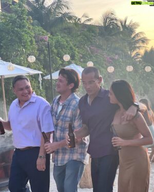 Christian Kane Instagram - This is our immediate family on #almosparadise but the family actually consist of about 200  more. When you work as long and hard as we all did on the confines of an island, hierarchy falls by the wayside. We worked under the law of gratitude and respect for that persons time. It truly felt we were building something. And we were. Very proud to finally get to show our time behind the scenes now. #almostparadisetv @almostparadisetv @amazonprime @amazonfreevee @electricentertainmentofficial @officialdeandevlin @marcroskin @samrichelle @artacuna1 @buencaminoanthony @sophiareola_ thanks for the photos @li0javier