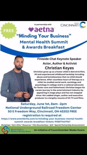 Christian Keyes Instagram - #Cincinnati see y’all tomorrow morning at the #Aetna #MentalHealthSummit - event info, is on the flyer. ￼