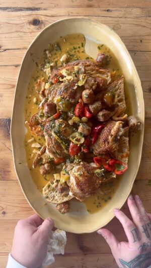 Christian Petroni Instagram - chicken scarpriello on sharp provolone bread #food