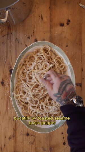 Christian Petroni Instagram - bucatini w/ toasted sesame #food