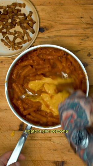 Christian Petroni Instagram - rigatoni “ZOZZONA” #food

*sometimes made with sausage as well