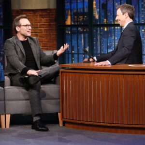 Christian Slater Instagram - Had a great time last night with @sethmeyers on @latenightseth! Thanks for having me! Wearing @brooklyntailors @dior @vince styled by @theadamballheim 👌🏻