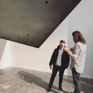Christian Slater Instagram - Asking @studio.drift @thearmoryshow how he keeps this concrete block suspended in air. I'm pretty sure he's a Jedi.