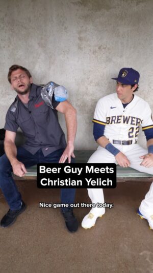 Christian Yelich Instagram - Just a couple athletes talkin shop, crackin a @leinenkugels 
(Feat. @christianyelich )