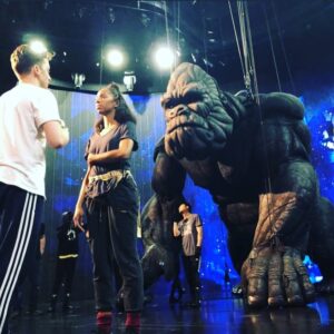 Christiani Pitts Instagram - “I can’t, I’m in Tech” -
•
•
•
I’ve literally been saying that since elementary school 😂. But in all honesty, I love this photo so much because of what it represents. Both Kiko and I listening to the notes we were given by our brilliant leader and director @drew_mconie. This story is beyond spectacle and technology, but truly examines the way in which complete opposites can communicate with compassion and understanding. When words aren’t enough (or in this case, can’t be communicated) look for love and humanity, everyone has that. #HappyBirthdayKiko #KingKong #March2 #1933