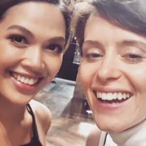 Christine Allado Instagram - In the presence of royalty! @theclairefoy so joyful and wonderful backstage 😍♥️ such a huuuuuge fan of her powerful portrayal of the Queen 👑 in @thecrownnetflix #queenie
