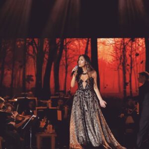 Christine Allado Instagram - Opened the show with this @cherryveric beauty 😍 sensual, elegant yet modern and so much fun to wear on stage, thank you @cherryveric for letting me sing in your beautiful dresses again ❤️🎶 and thank you #intermittentfasting for getting me to fit into these teensy ass dresses! 
Directed by @archangel_frank 💖
Styling by @geanthony 👗💅💍