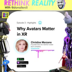 Christine Marzano Instagram - Check out my interview about all things avatars and fashion. with #dreamworks guru @donalleniii on his podcast #rethinkreality #womenintech #unrealengine #digitalfashion #digitalhuman #avatars #futureoffashion #virtualmodel #cg