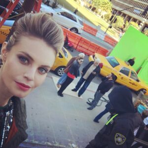Christine Marzano Instagram - #NYC or #LA ?? #yellowtaxis suggest one city, but the #palmtrees #sun and lack of incessant honking suggest another. #moviemaking #onset #bts #greenscreen