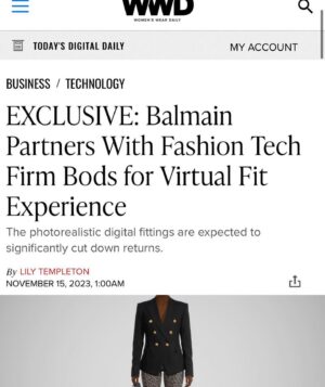 Christine Marzano Instagram - You can now check out our newest @bods_inc partnership with @balmain Use your BOD to find your correct size and to style great Balmain looks. We guarantee whatever you buy, will fit, and you will want to keep it rather than return!  Save your BOD for future sessions as we continue to roll out across other exciting fashion brand e-commerce. #ecommerce #returns #fashiontech #sustainablefashion
