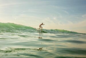 Christine Marzano Instagram - Getting better!! #ilovela Great morning meditation to temper the startup craziness! #surf #femalefounders #bodymindcentering #goofyfooters #duskiiactive
