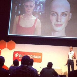 Christine Marzano Instagram - Finally!! Avatar Christine (In Conversation With) Real Christine. Presenting at a conference in Barcelona. #realtime #unrealengine #vr #womenintech #humanlikeness #blockchain #digitaldouble #virtualactor #virtualinfluencer #digitalhuman