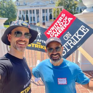 Christopher Gorham Instagram - Appreciate @triumphicdhq helping us spread the word about how important it is that @sagaftra and @wgawest WINS this strike. We’re fighting for our livelihoods. #onedaylongeronedaystronger #safaftrastrong #wgastrong