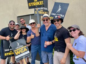 Christopher Gorham Instagram - Celebrating Halloween with the #SagAftraStrongChallenge ! Enjoy a small sample of our @sagaftra strike lewks as we’ve been fighting for the survival of this industry. One day longer, one day stronger! As long as it takes.