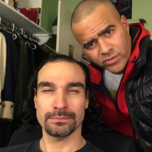 Christopher Jackson Instagram - When ya sneak up on Javi before a show. I Told y'all he's a Surly One!