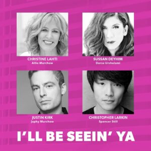 Christopher Larkin Instagram - Last fall, I worked on a play called “I’ll Be Seein’ Ya” at Center Theatre Group. It was my first time back onstage since the pandemic hit, as well as my first film / theater hybrid. We rehearsed it like a play, transformed the stage into a set and then filmed the entire thing in a week. Watching Christine Lahti, Justin Kirk and Sussan Deyhim work their magic on a daily basis was a gift. It felt like taking a MasterClass and somehow getting paid for it in the process. The show premieres tonight on CTG’s Digital Stage and runs through May 1st. Love to Robbie Baitz, Bob Egan and @ctgla for welcoming me to the family. Tickets available at: https://www.centertheatregroup.org. Hope you enjoy.