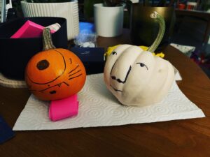 Christopher Larkin Instagram - Day 21: Pumpkins. Every October, we buy a couple from the supermarket. Rather than carve them up, we Sharpie them into being. They often survive until the end of the year before they start to turn. Happy first day of fall. #plants #alltheplantsinmyapartment