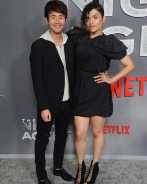 Christopher Larkin Instagram - First time sharing a carpet with @eveharlow. Go watch her new series ‘The Night Agent’, which comes out today on Netflix. She plays an assassin. And she plays it goddamn well.