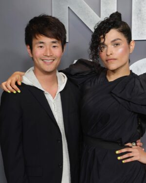 Christopher Larkin Instagram - First time sharing a carpet with @eveharlow. Go watch her new series ‘The Night Agent’, which comes out today on Netflix. She plays an assassin. And she plays it goddamn well.