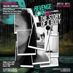 Christopher Larkin Instagram - This play was first commissioned by the @atlantictheater in NYC. It was further developed in the AMMO Writer’s Lab. It then found a home at the Eugene O’Neill National Playwrights Conference ‘21, where it was 1 of 4 plays to be chosen out of 1000  submissions. And now it’s finally getting a world premiere here in LA. I’m honored to be in this play. I’m honored to be a part of this team. Come check it out if you’re in town. 

TICKETS: LINK IN BIO.
#RevengePorn #TheStoryofaBody

AMMUNITION THEATRE COMPANY PRESENTS

Revenge Porn or The Story of a Body
A New Play by Carla Ching
Directed by Bernardo Cubría
SEPT 23 -  OCT 9
WORLD PREMIERE

Previews Weds Sept 21 & Thurs Sept 22 @ 8PM
Opening Night Friday Sept 23 @ 8PM
THURS & FRI AT 8PM
SAT AT 2PM & 8PM
SUN AT 7PM

THE PICO 10508 W PICO BLVD, LA, CA 90064