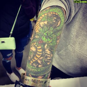 Christopher Sabat Instagram - I declare this weekend at @galaxyconlouisville EPIC SHENRON TATTOO WEEKEND!
.
.
.
.
#dbz #Dragonball #shenron #dbztattoo #animetattoo